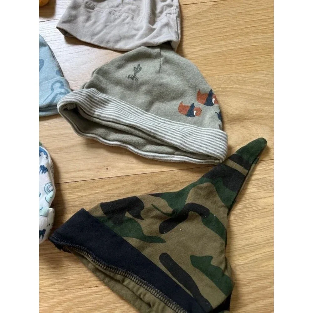 Bundle of 10 Baby Hats newborn-9m in Mixed Patterns and Colors